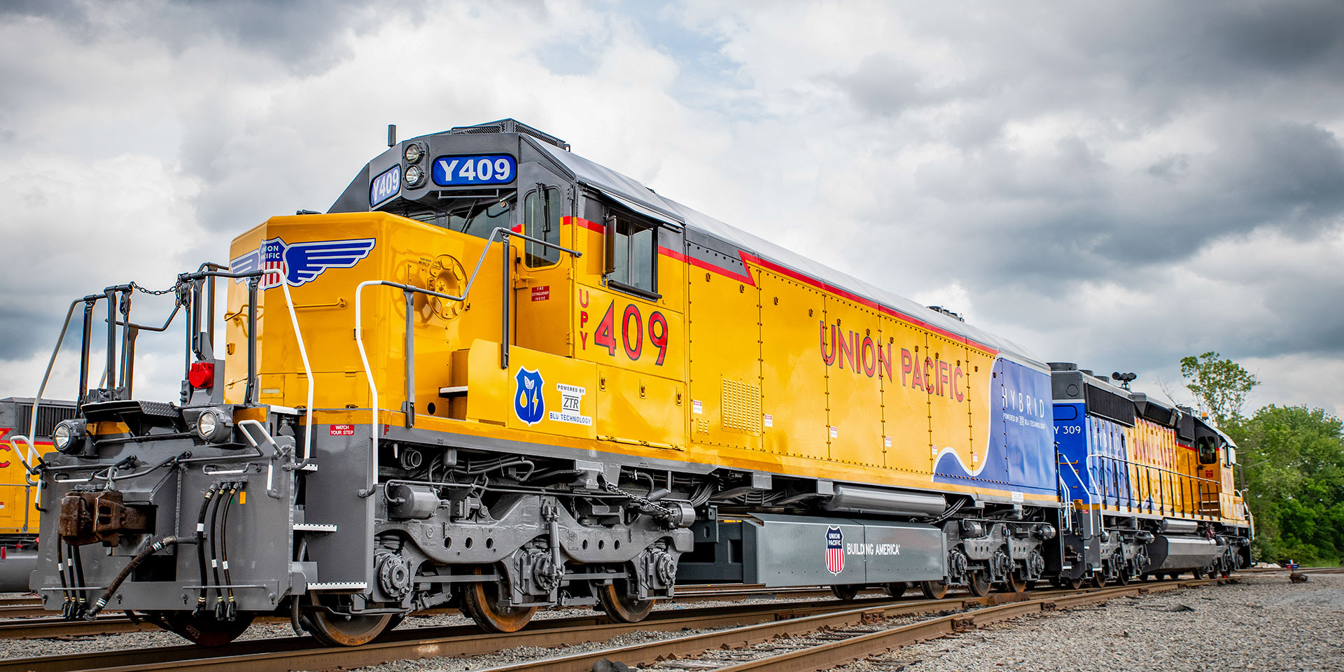 A Union Pacific freight train, representing the vast network the company aims to expand across the continent.